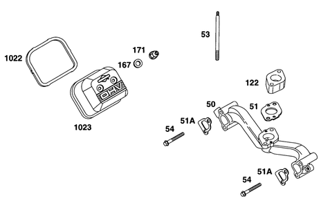 Rocker Cover, Manifold Diagram and Parts List for 290777-0033-XX  Briggs and Stratton Engine